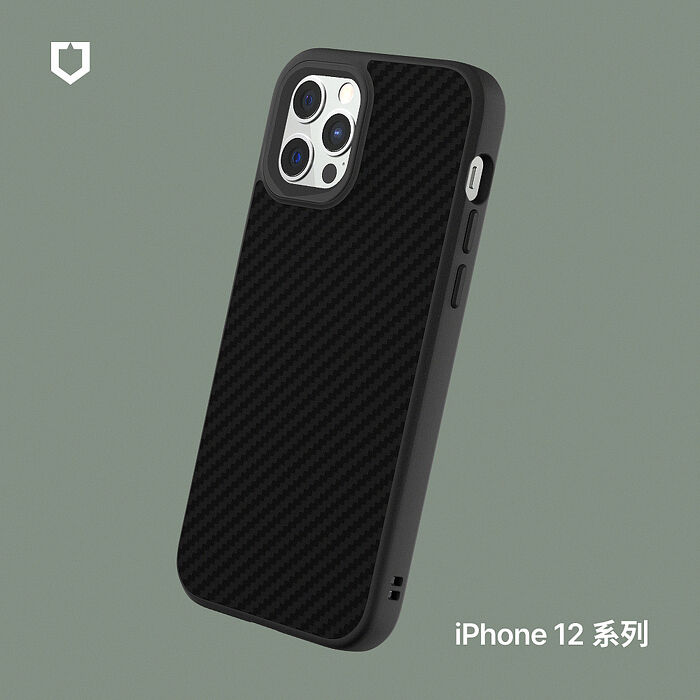 RHINOSHIELD 犀牛盾 iPhone 12mini/12/12 Pro/12 Pro Max SolidSuit 防摔背蓋手機保護殼-碳纖維紋路-黑12/12 Pro (6.1吋)