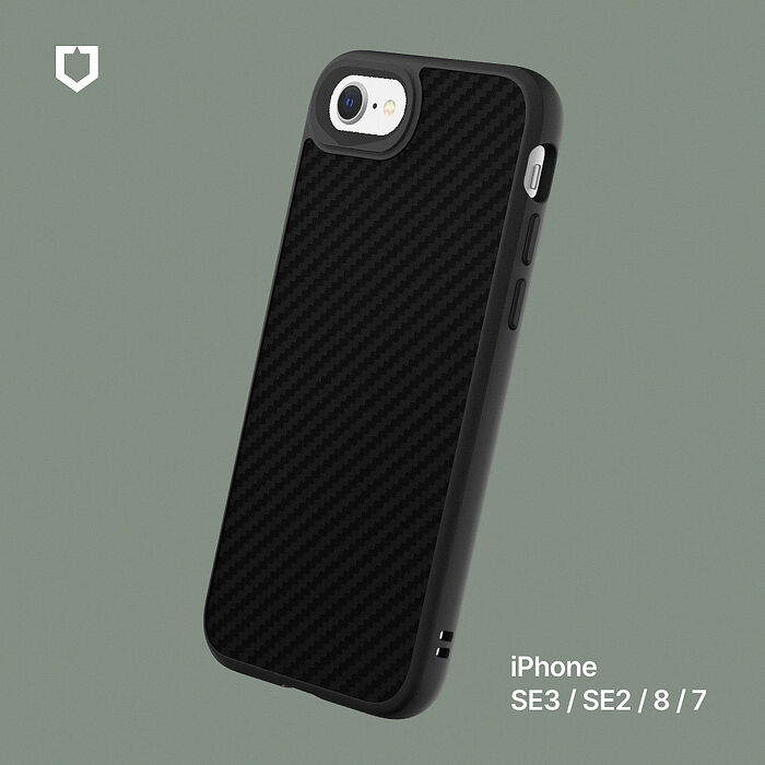 RHINOSHIELD 犀牛盾 iPhone SE第3代/SE第2代/8/7 4.7吋 SolidSuit 防摔背蓋手機保護殼-碳纖維紋路-黑