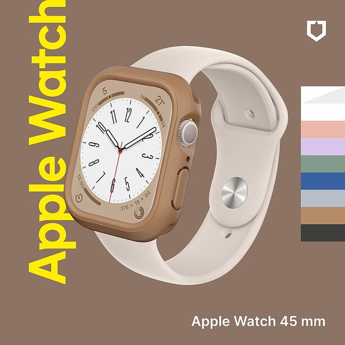 RHINOSHIELD 犀牛盾 Apple Watch 9/8/7 共用 45mm Crashguard NX模組化防摔邊框手錶保護殼經典白