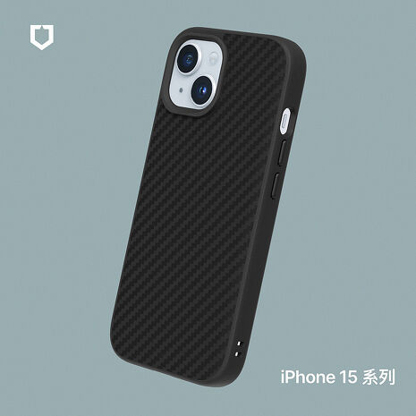 RHINOSHIELD 犀牛盾 iPhone 15/15 Plus/15 Pro/15 Pro Max SolidSuit 防摔背蓋手機保護殼-黑碳纖-黑15 (6.1吋)