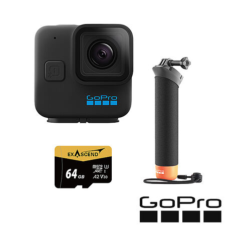 GoPro HERO 11 Black Mini 漂浮套組 (HERO11Mini單機+漂浮手把3.0+64G記憶卡) 公司貨