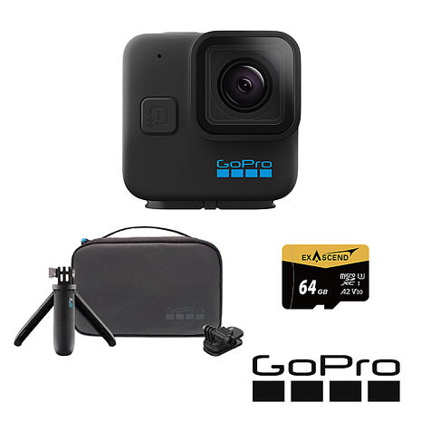 GoPro HERO 11 Black Mini 旅遊套組 (HERO11Mini單機+旅行套件組+64G記憶卡) 公司貨
