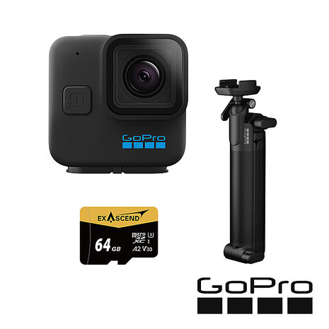 GoPro HERO 11 Black Mini 三向套組 (HERO11Mini單機+三向多功能自拍桿2.0+64G記憶卡) 公司貨