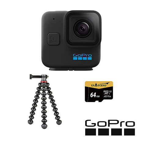 GoPro HERO 11 Black Mini 獨家章魚套組 (HERO11Mini單機+JOBY 金剛爪相機腳架+64G記憶卡) 公司貨