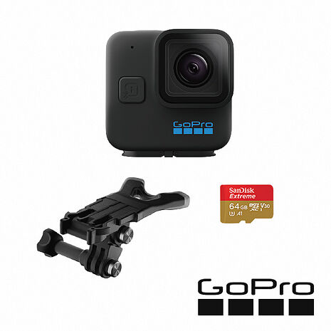 GoPro HERO 11 Black Mini 極限套組 (HERO11Mini單機+嘴咬式固定座+64G記憶卡) 公司貨