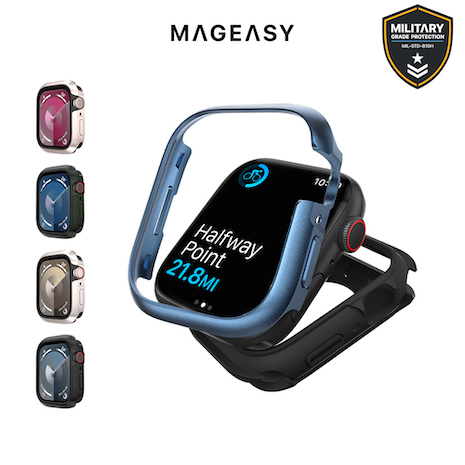 MAGEASY Apple Watch 9/8/7 Odyssey 手錶保護殼 44/45mm (通用最新9代)午夜黑