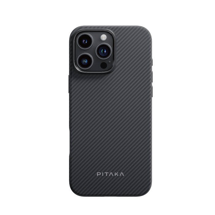 PITAKA iPhone 16 Pro/ProMax 航太纖維磁吸防摔手機殼 黑灰iPhone16 Pro