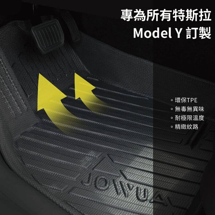 【JOWUA】特斯拉 TESLA Model Y 立體耐磨腳踏墊 全套組(保護網 防泥沙 防灰塵 防水)