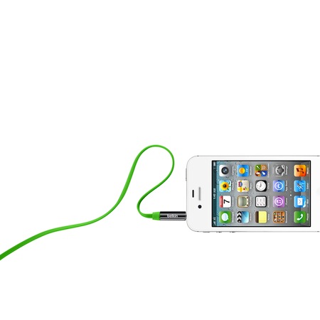 Belkin 3.5mm 多彩 直插頭 立體聲 扁平線綠色