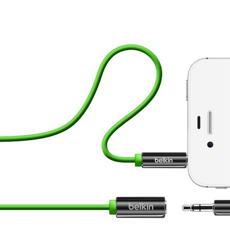 Belkin 3.5mm 公母 音源延長線 iPhone iPod 綠色