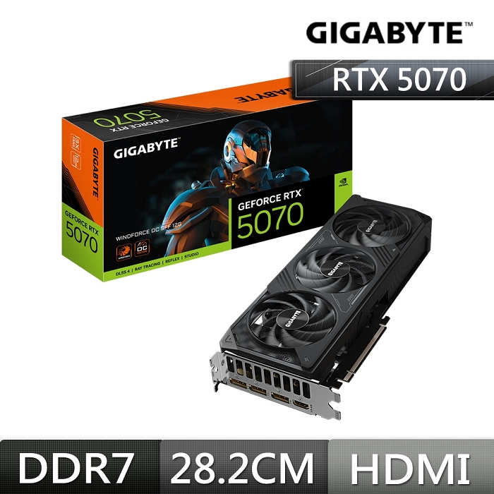 技嘉GIGABYTE GeForce RTX™ 5070 WINDFORCE OC SFF 12G 顯示卡(GV-N5070WF3OC-12GD)