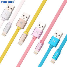 【NOHON諾希】糖果色 Apple Lightning 8pin 傳輸充電扁線