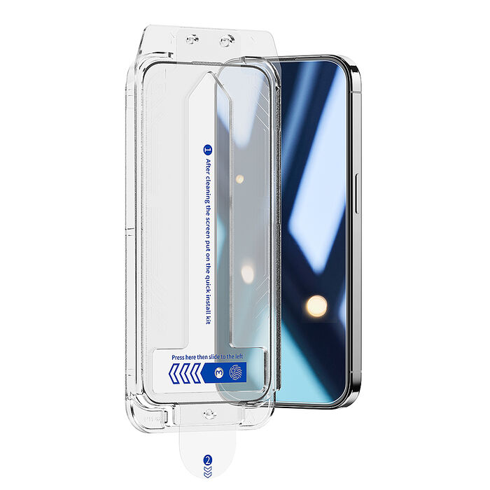 ROCK iPhone 15系列 全覆蓋透明防刮螢幕玻璃保護貼 EZ貼防塵艙組iPhone 15