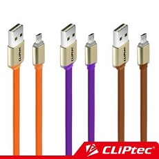 CLiPtec TITANIUM II Micro USB雙面充電傳輸線橘色