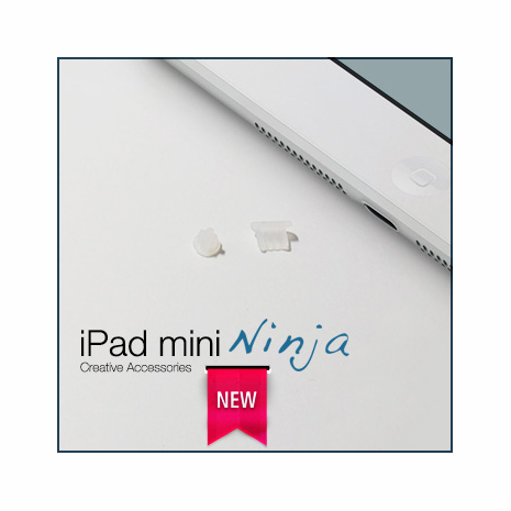 【東京御用Ninja】iPad mini 2 Retina專用耳機孔防塵塞+ Lightning防塵底塞(透明)
