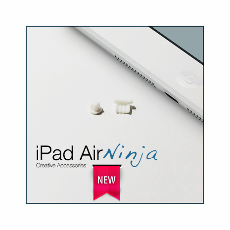 【東京御用Ninja】iPad Air 專用耳機孔防塵塞+ Lightning防塵底塞(白色)