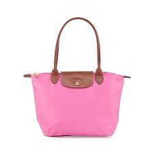 Longchamp 法國經典摺疊水餃包(S長把/泡泡粉)