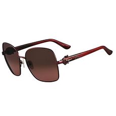 Ferragamo時尚環扣LOGO太陽眼鏡 - 紅
