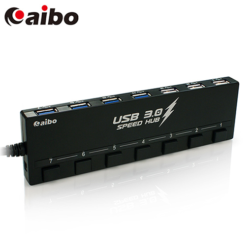 aibo H30A USB3.0 超高速獨立開關 7PORT HUB 集線器