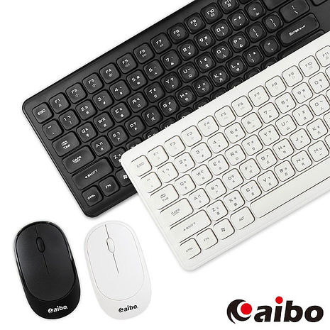 aibo KM10 超薄型文青風 2.4G無線鍵盤滑鼠組黑色