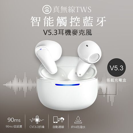aibo 真無線TWS 智能觸控藍牙V5.3耳機麥克風(搭載充電盒)