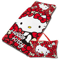 【享夢城堡】HELLO KITTY 我的Ribbon時尚系列-鋪棉兩用兒童睡袋(紅)
