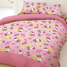 【享夢城堡】HELLO KITTY MY屁屁系列-雙人床包涼被組