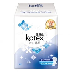 靠得住 純白体驗 Super超吸洞 夜用超長 35cm9片x6包/組(#6855)