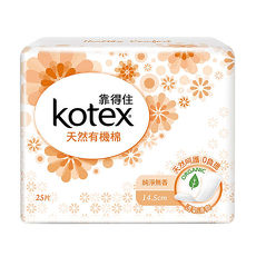 靠得住100%有機棉護墊 標準無香14.5cm25片X6包/組(#1785)