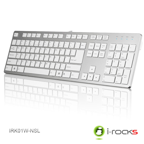 i-rocks IRK01超薄巧克力鏡面剪刀腳鍵盤(銀)