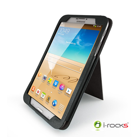 i-rocks Samsung Galaxy Tab3 8.0皮革保護套(黑)