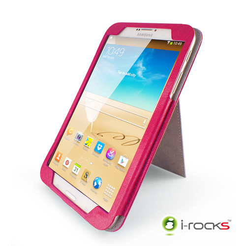 i-rocks Samsung Galaxy Tab3 8.0皮革保護套(粉)
