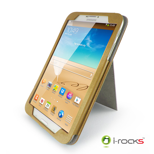 i-rocks Samsung Galaxy Tab3 8.0皮革保護套(駝色)