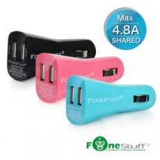 FONESTUFF FC002 4.8A超快速雙USB車充(粉)