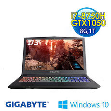 GIGABYTE 技嘉 Sabre 17-G8-2K7875H8GH1W10R 17.3吋筆電 (i7-8750H/8G/GTX1050/1T/WIN10)