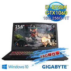 GIGABYTE Sabre15WV8-2K7875H16GE2H1W10R 15.6吋(16G特仕版) 電競筆電 (i7-8750H/16G/GTX1060/256G/1T/WIN10)