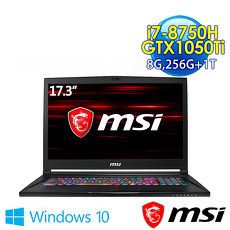 msi微星 GS73 8RD-001TW-BB7875H8G1T0DX10MH電競筆電(i7-8750H/8G/GTX 1050Ti/256G/1TB/Win 10)