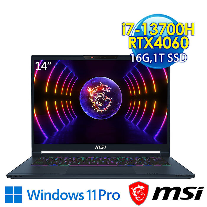 msi微星 Stealth 14Studio A13VF-021TW 14吋 電競筆電 (i7-13700H/16G/1T SSD/RTX4060-8G/Win11Pro)