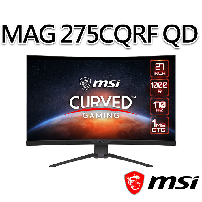 msi微星 MAG 275CQRF-QD 27吋 曲面電競螢幕