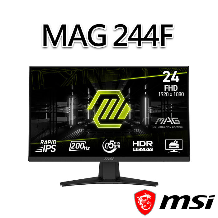 msi微星 MAG 244F 23.8吋 電競螢幕(23.8"/1920x1080/16:9/200Hz)