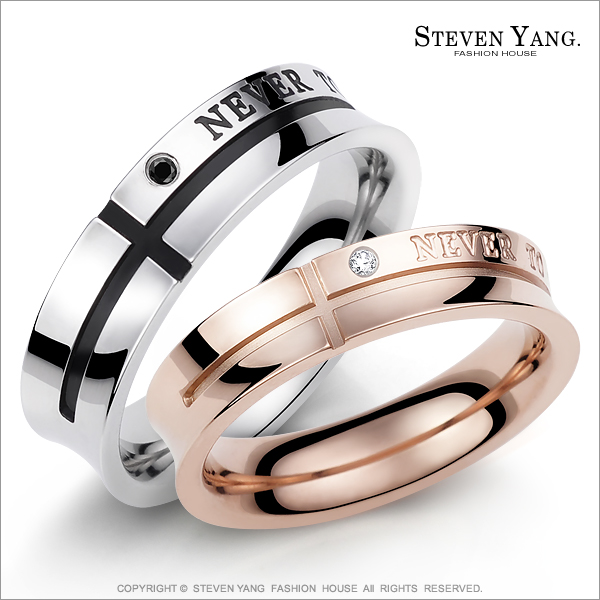 STEVEN YANG【KA3041】珠寶白鋼飾「堅定一生」情人對戒指 專櫃品質 *單個價格* 情人節好禮 細版玫金#3