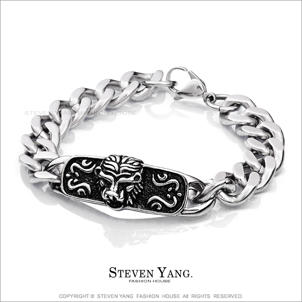STEVEN YANG【KB3078】西德鋼飾「獅子戰吼」鋼手鍊 個性潮男款*單個價格*