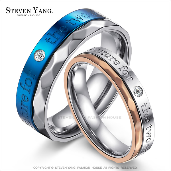 STEVEN YANG【KA657】西德鋼飾「兩人世界」情侶對戒/鋼戒指 *單個價格 *送單面刻字玫金#7