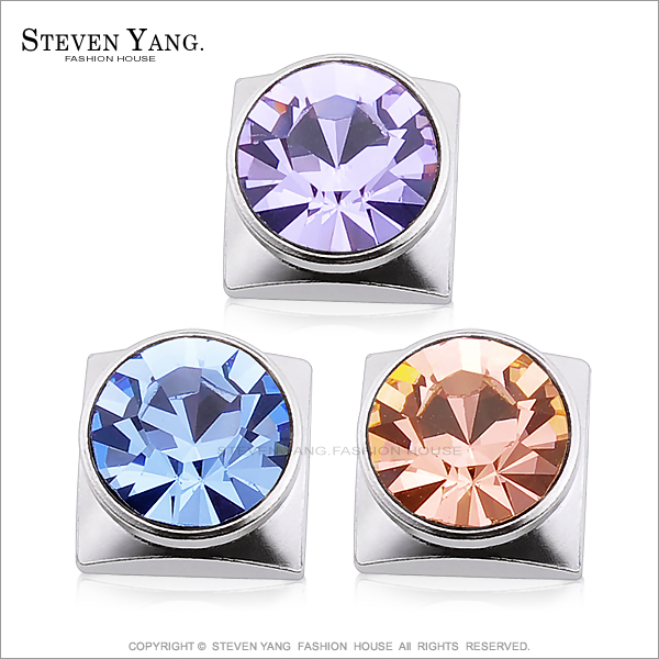 STEVEN YANG【AG3034】西德鋼飾「彩虹天堂」鋼耳針式耳環 玩色繽紛系列 *一對價格* 情人聖誕好禮5mm粉色