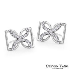 STEVEN YANG【KG4039】正白K飾 立體蝴蝶結耳針式耳環 全智賢韓劇相似款*一對價格*韓版玫金