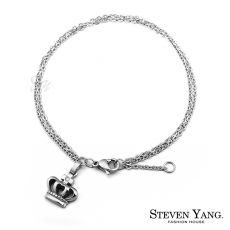 STEVEN YANG【KB606】珠寶白鋼飾「女王之冠」鋼手鍊 皇冠 小資女推薦 不易掉鑽