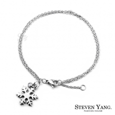 STEVEN YANG【KB588】珠寶白鋼「晶亮雪花」手鍊 甜心小資女 不易掉鑽 *單個價格*