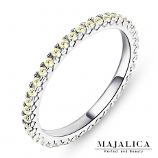 Majalica【KPR4001】925純銀飾「玩美」純銀戒指 線戒 混搭戒 不易掉鑽 B黃鋯 *單個價格* 附保證卡B黃鋯#7