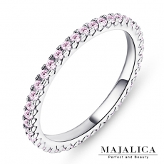 Majalica【KPR4001】925純銀飾「玩美」純銀戒指 線戒 混搭戒 不易掉鑽 C粉鋯 *單個價格* 附保證卡C粉鋯#6