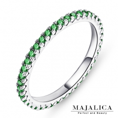 Majalica【KPR4001】925純銀飾「玩美」純銀戒指 線戒 混搭戒 不易掉鑽 I綠鋯 *單個價格* 附保證卡I綠鋯#4